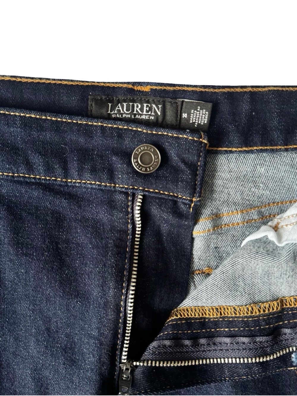 NWT Lauren Ralph Lauren Dark Indigo Denim Skirt - Picture 2 of 9